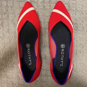 Rothys EUC Cherry and white lines